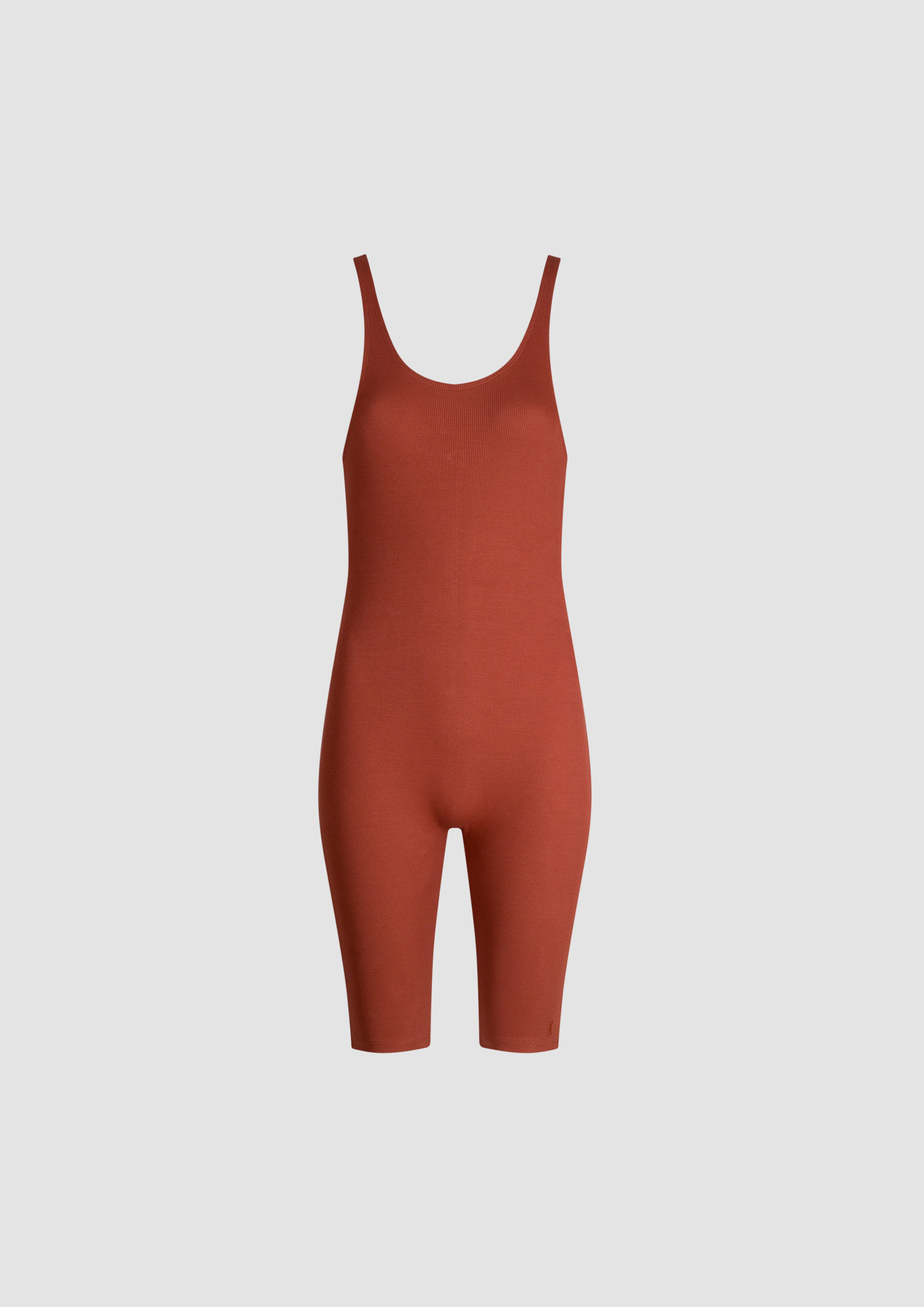 Elba Sleeveless One-Piece in Organic Cotton in Red Soil