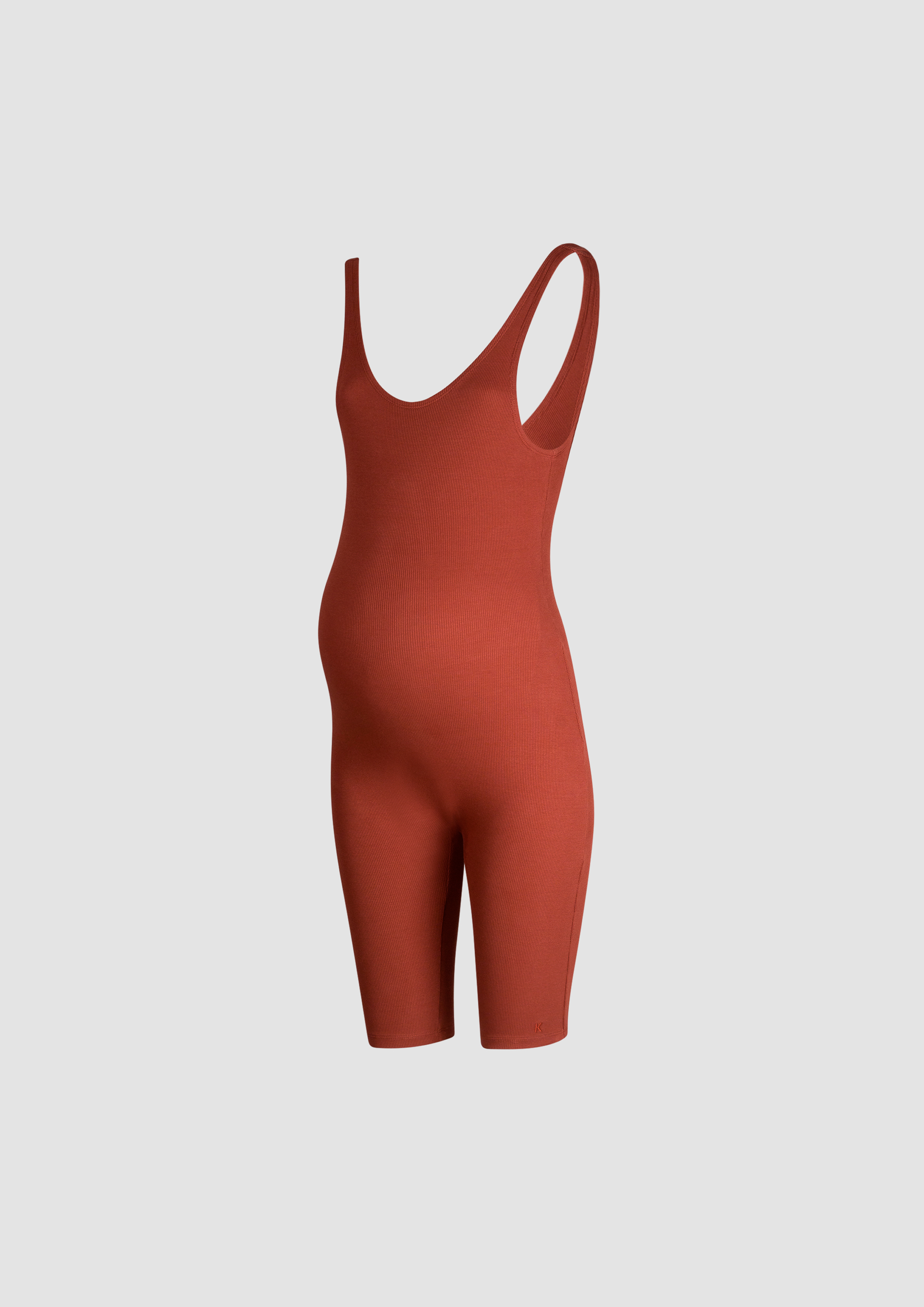 Maternity Elba Sleeveless One-Piece in Organic Cotton in Red Soil