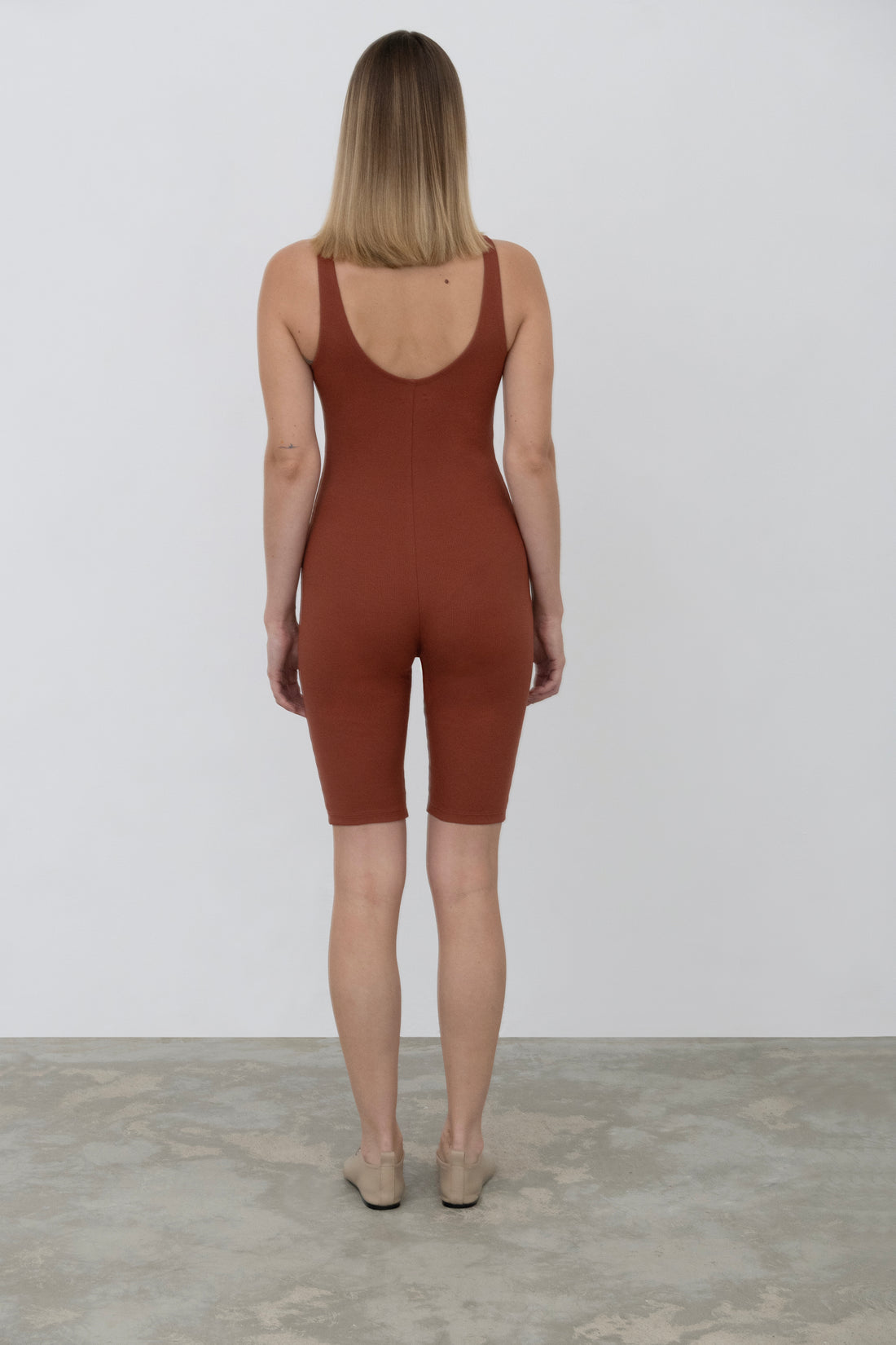 Maternity Elba Sleeveless One-Piece in Organic Cotton in Red Soil