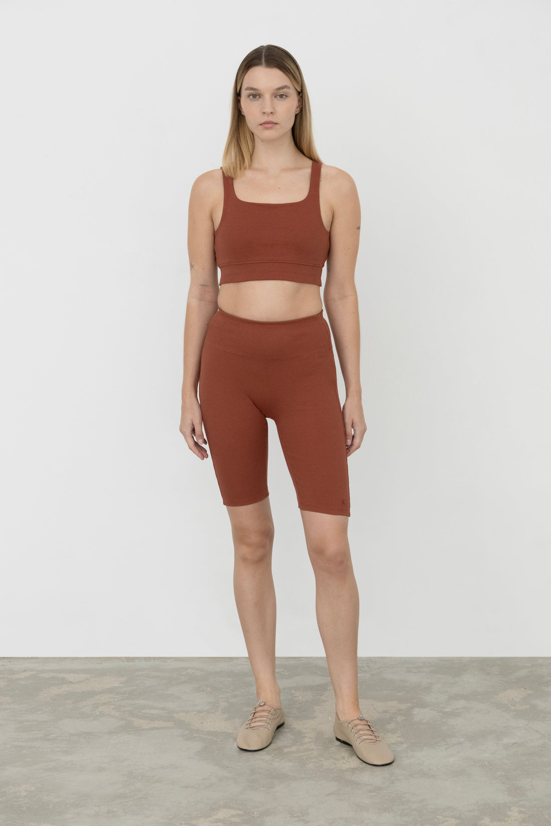 Lidia Bralette in Organic Cotton in Red Soil