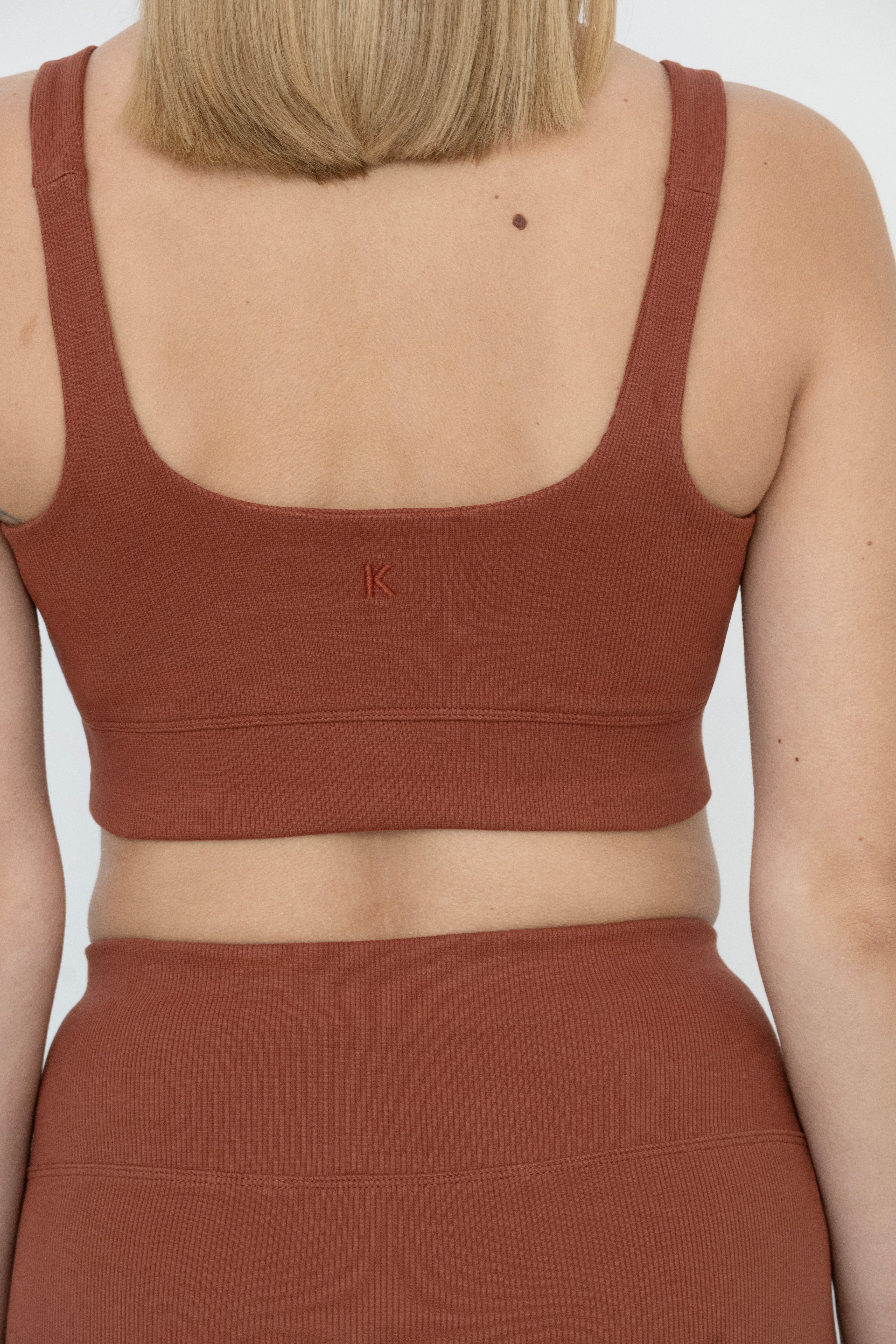 Lidia Bralette in Organic Cotton in Red Soil