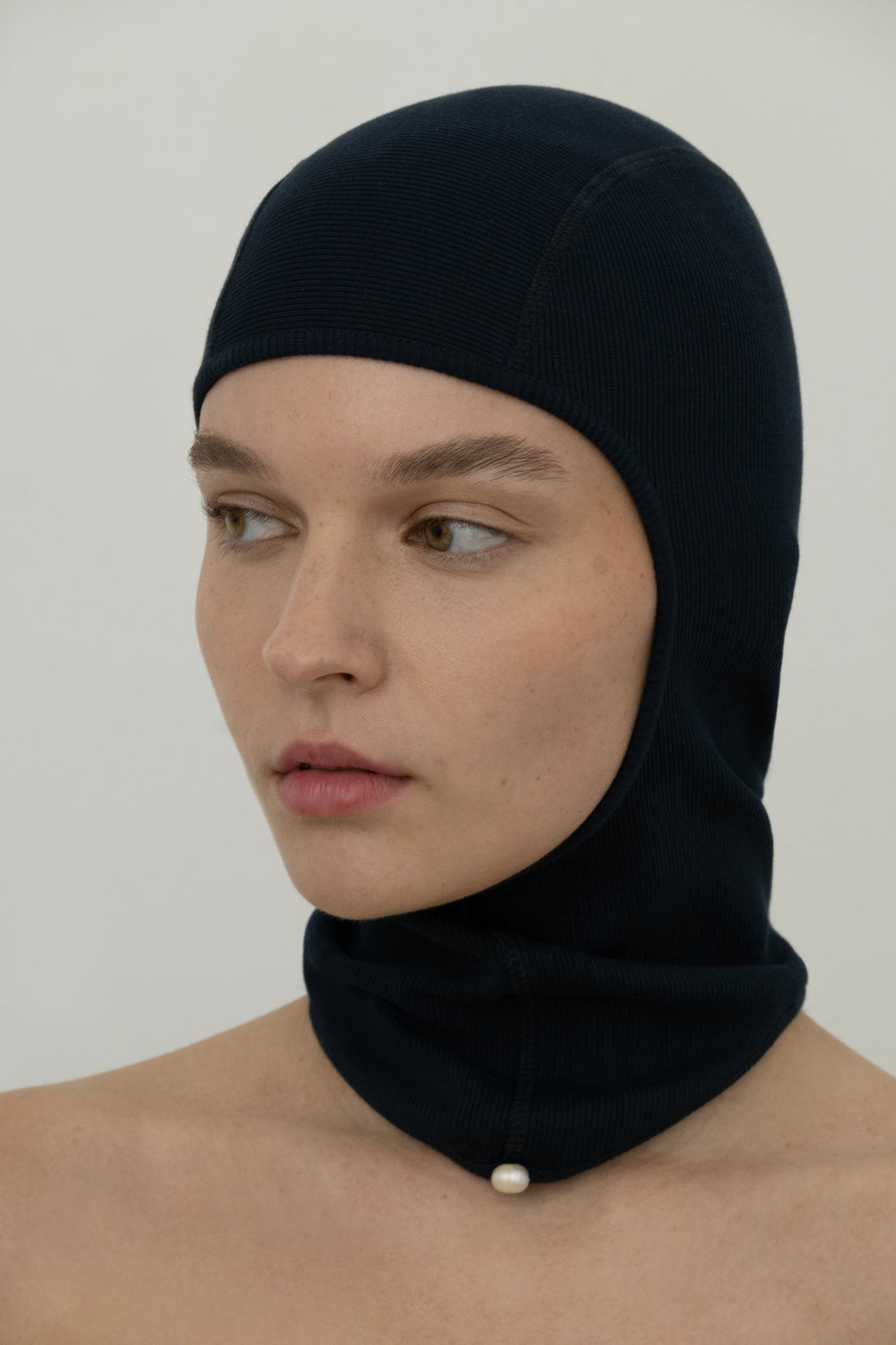 Lilith Balaclava in Organic Cotton with Natural Pearl LIMITED EDITION