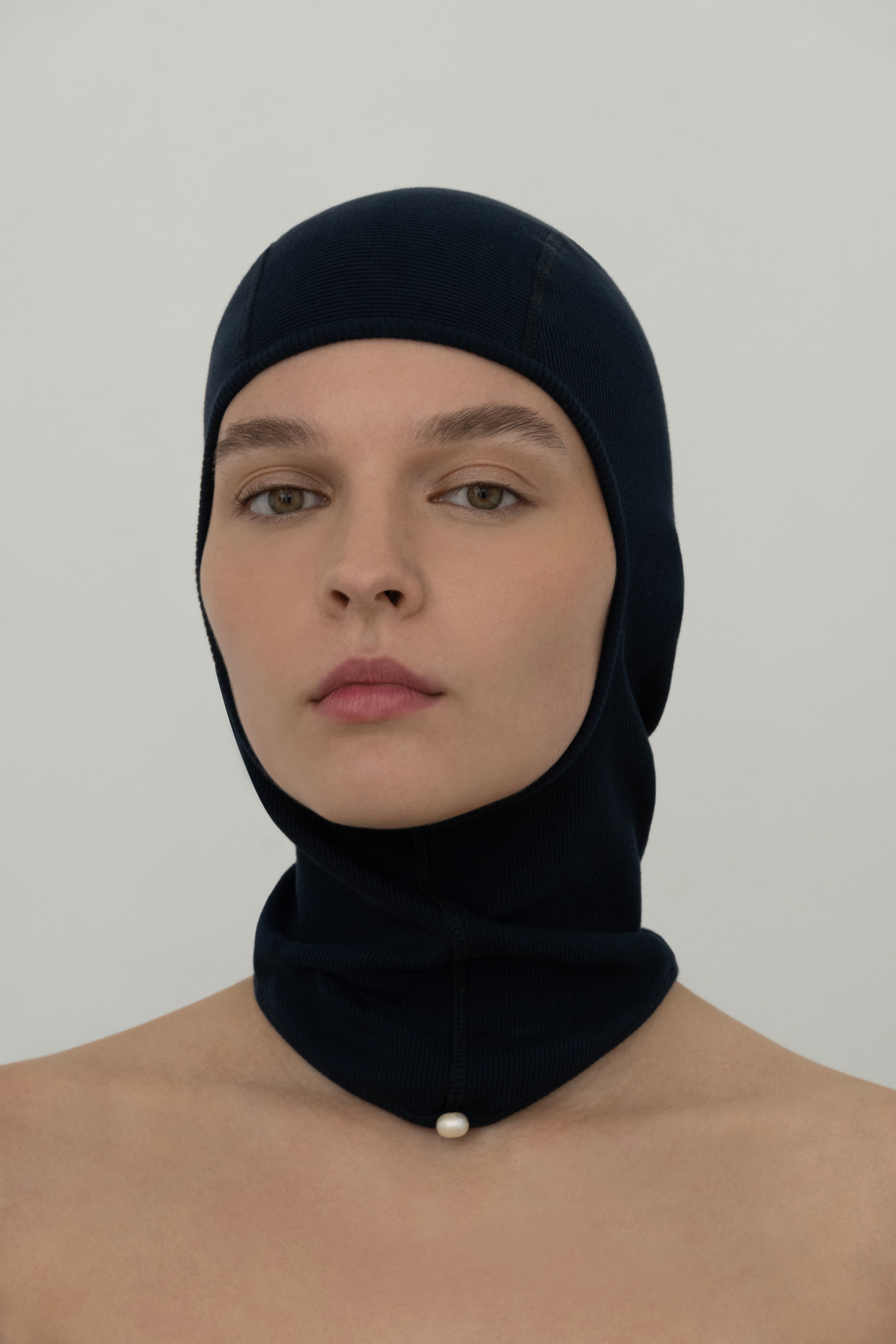 Lilith Balaclava in Organic Cotton with Natural Pearl LIMITED EDITION