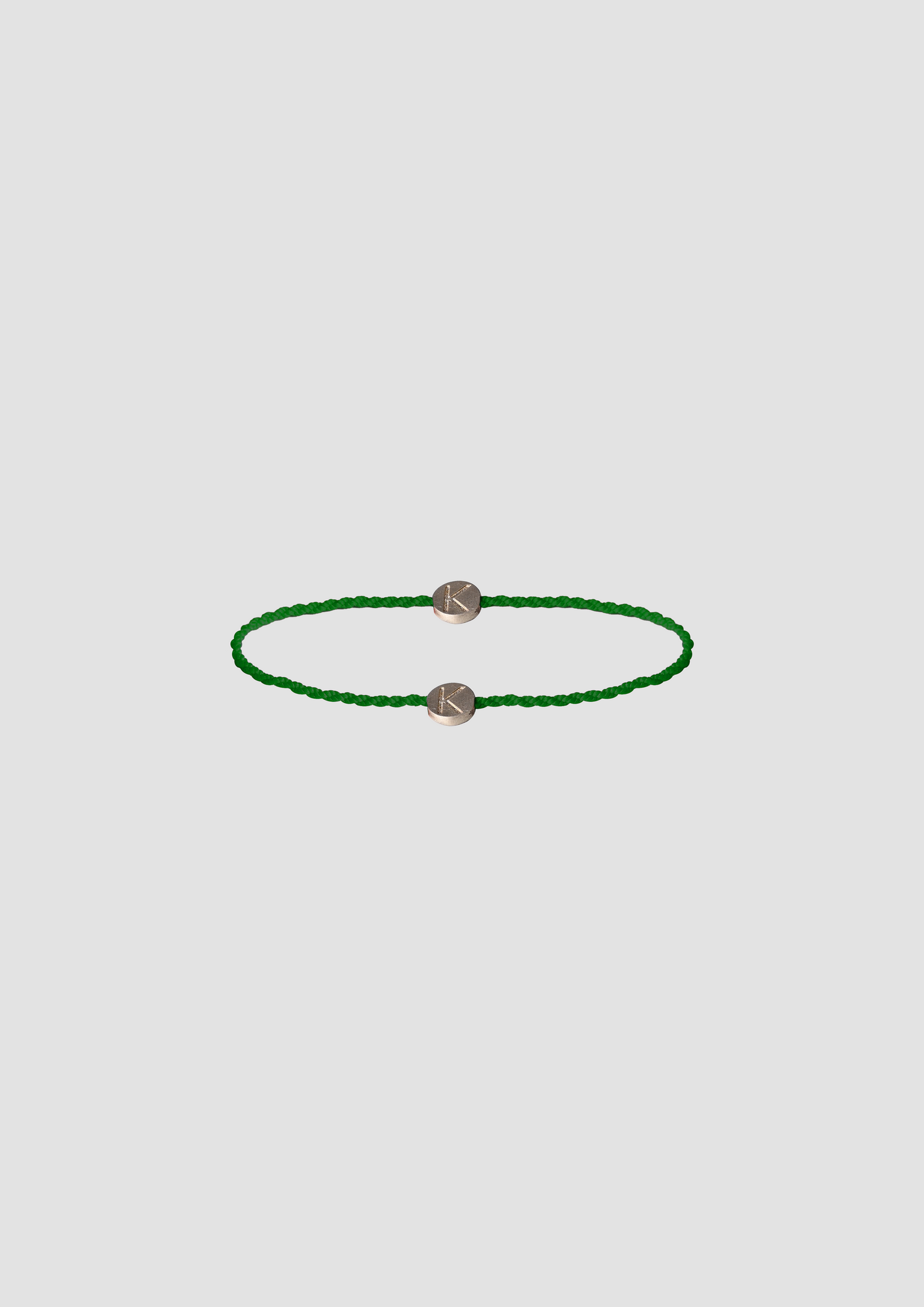 Moon Bracelet en Plata y Cordón en Verde