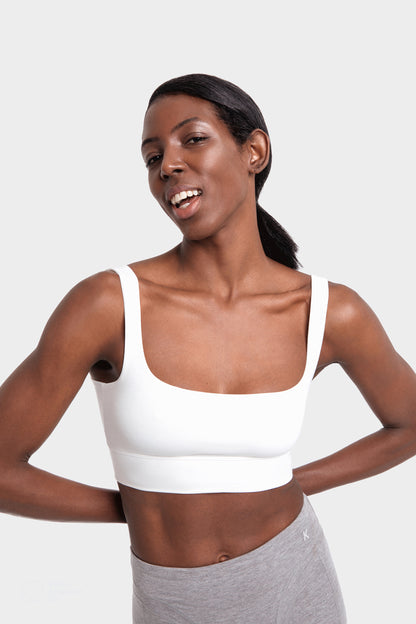 Victoria Bralette en TENCEL™ Lyocell y Algodón Orgánico en Blanco