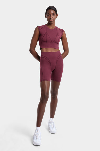 Monroe Stretch Shorts in TENCEL™ Lyocell and Organic Cotton in Burgundy