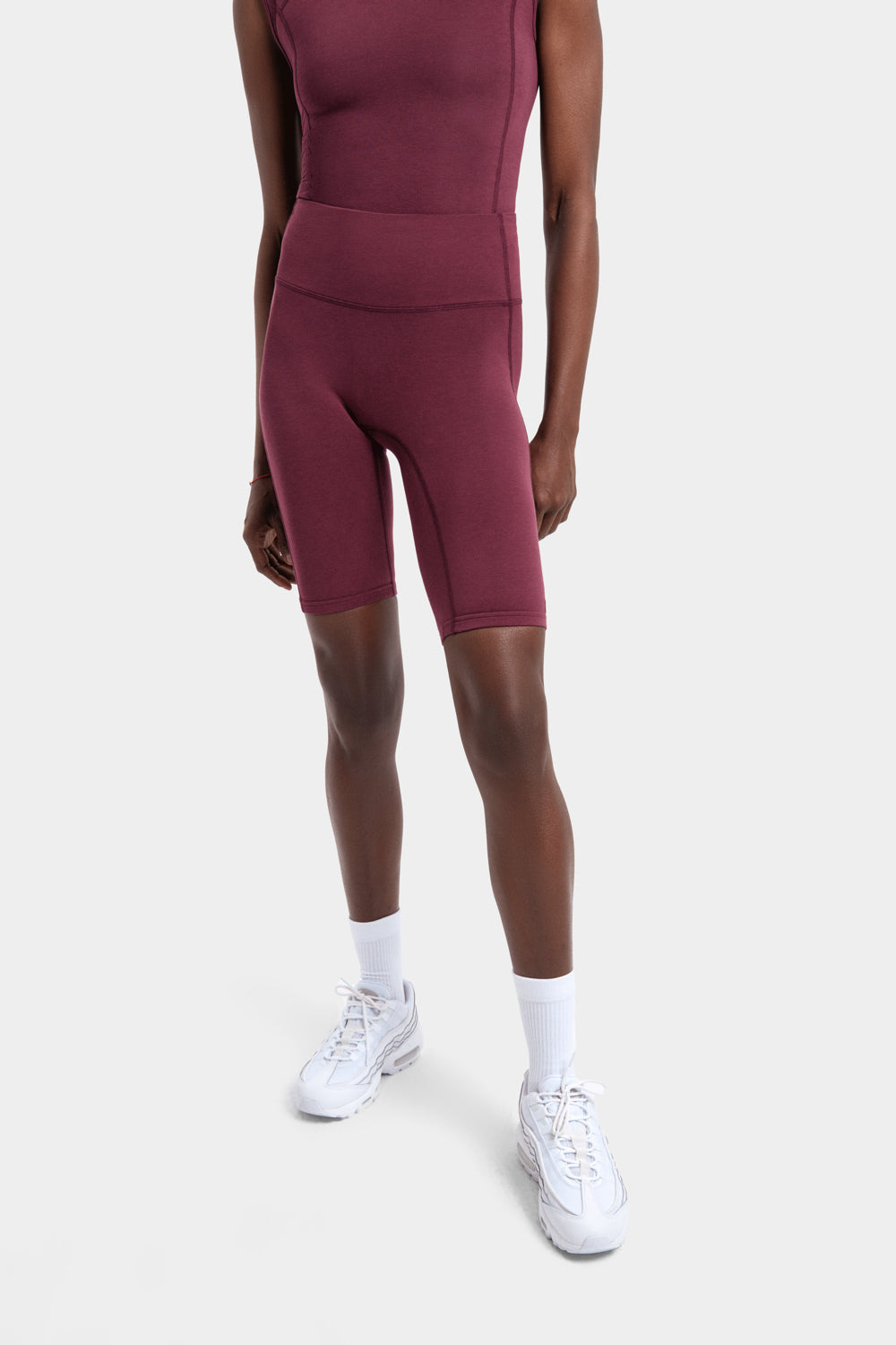 Skylar Cycling Shorts in TENCEL™ Lyocell and Organic Cotton in Burgundy