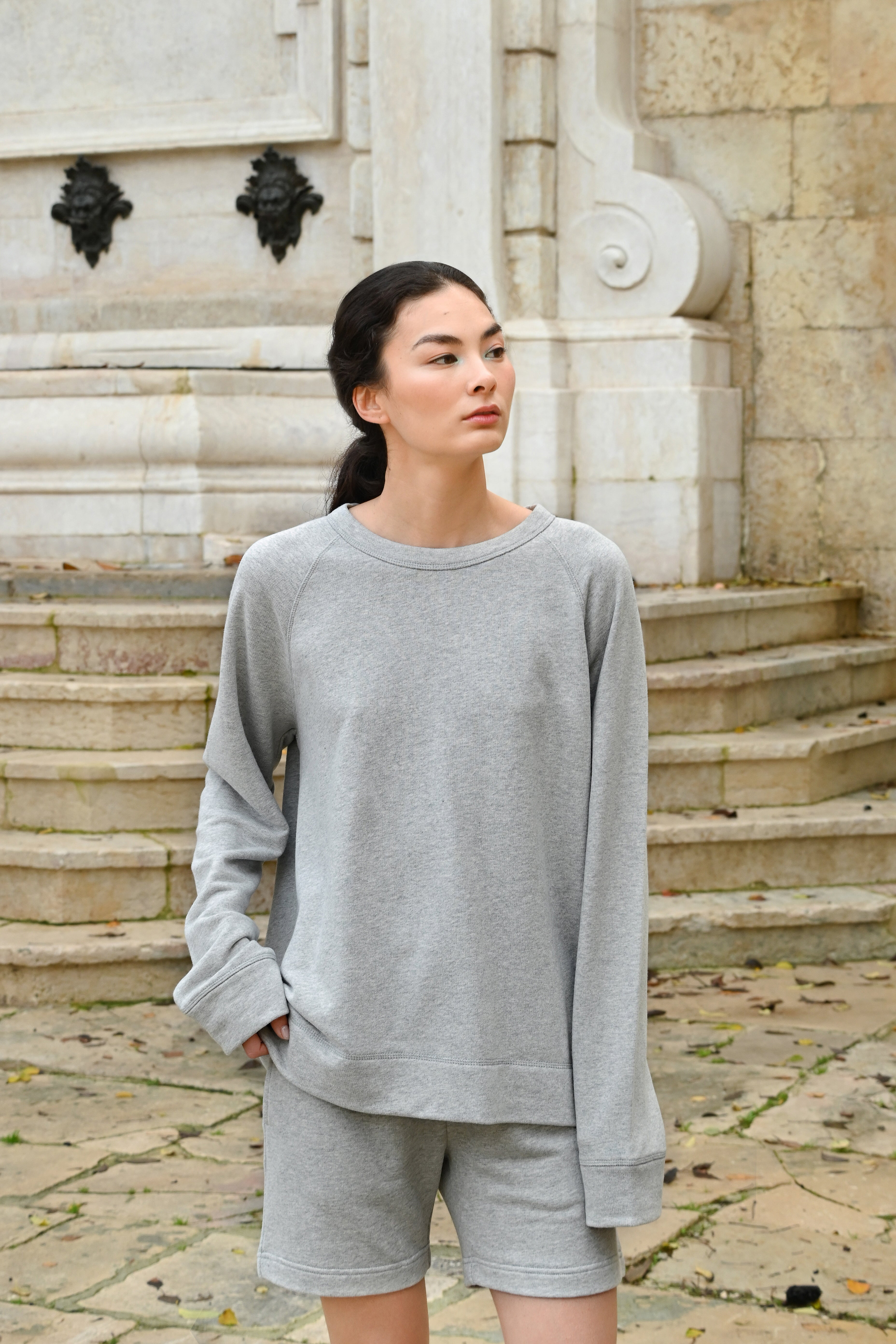 Avary Sweatshirt in Recycled Cotton, TENCEL™ Lyocell, TENCEL™ Recycled Lyocell and Recycled Linen in Melange