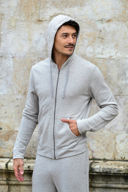 Bendet Hoodie in Recycled Cotton, TENCEL™ Lyocell, TENCEL™ Recycled Lyocell and Recycled Linen in Melange