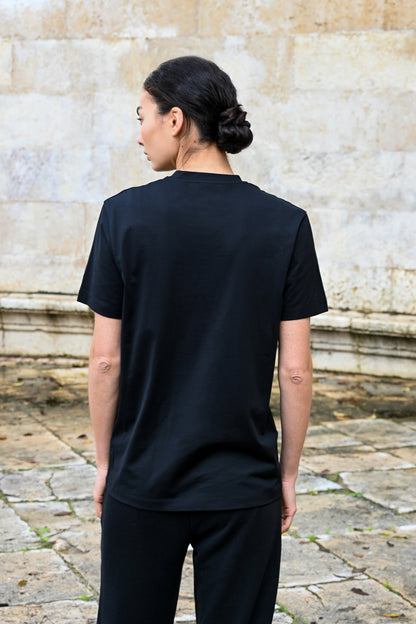 Tate V-Neck de Algodón PG en Negro