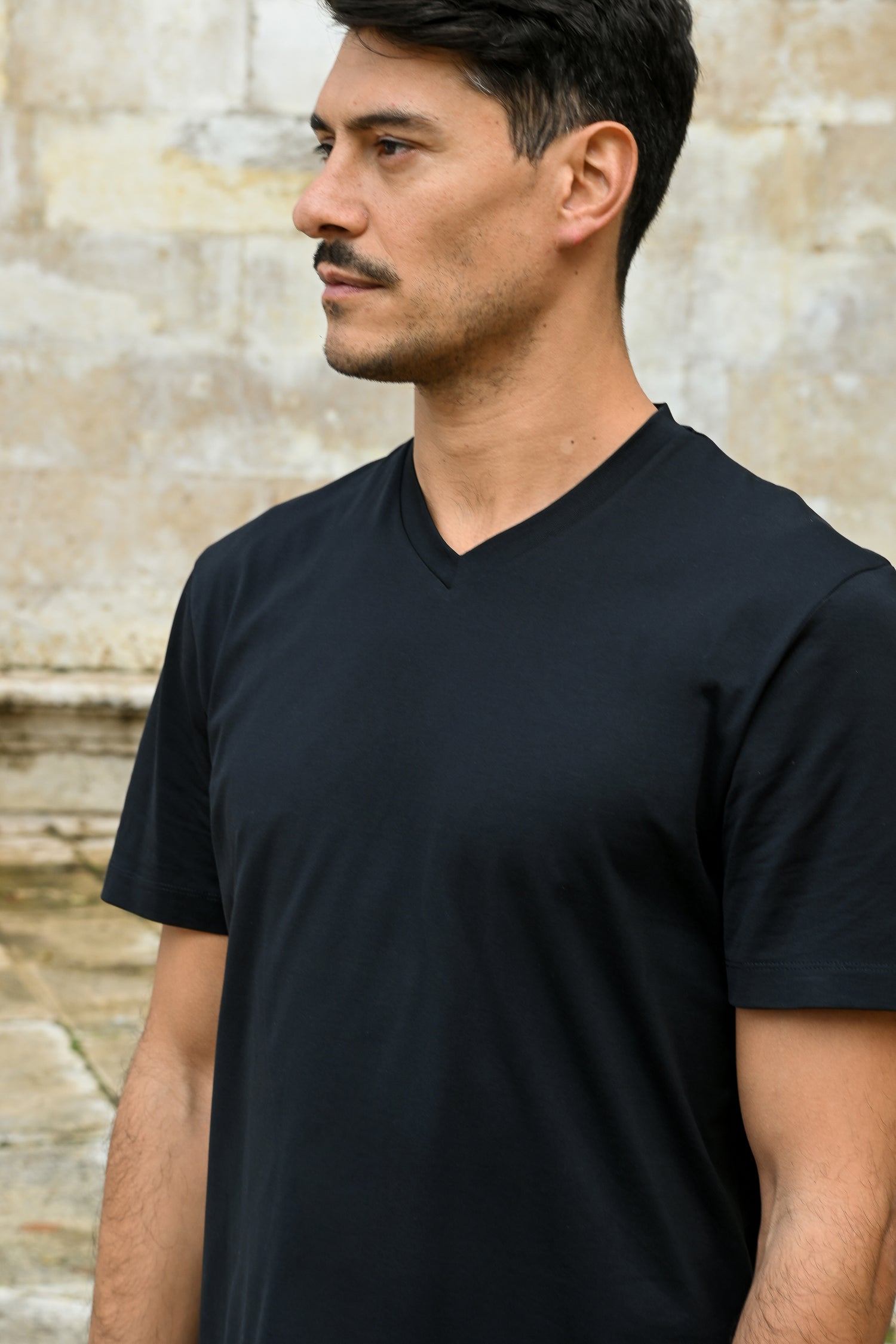 Tate V-Neck de Algodón PG en Negro