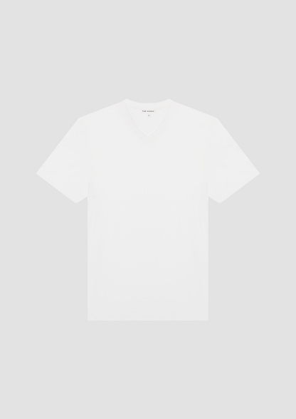 Tate V-Neck T-Shirt in Cotton PG in White